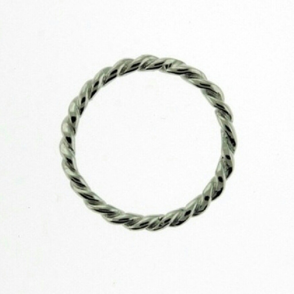 Silver Rope Twist Band Ring Size 6